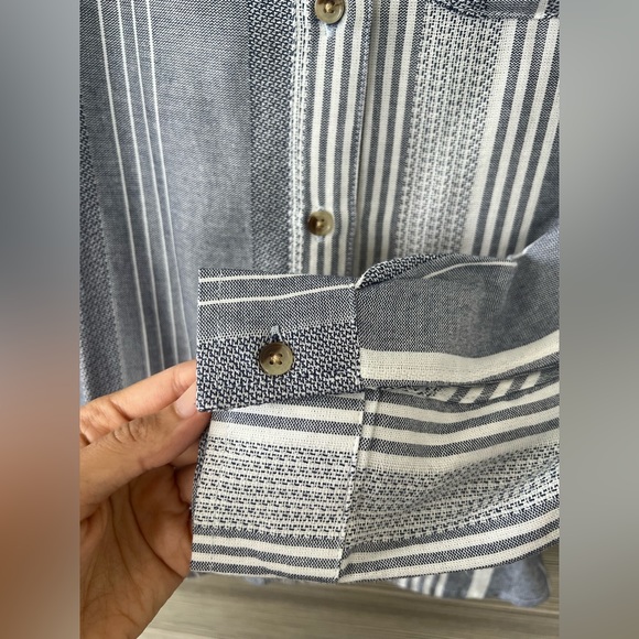 ANTHROPOLOGIE blue striped button down shirt XXSP (NWOT) - Picture 7 of 12